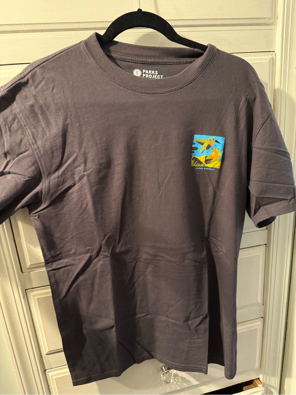 Parks Project Charcoal Tee with Bright Surf Patch